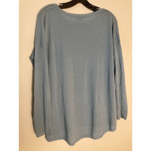 Vince Lightweight Semi- Sheer Wool Cashmere Sweater Robin's Egg Blue ~ Sz M - Picture 6 of 9